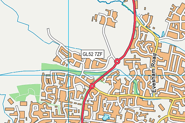 GL52 7ZF map - OS VectorMap District (Ordnance Survey) GL52 7ZF map - OS VectorMap District (Ordnance Survey)