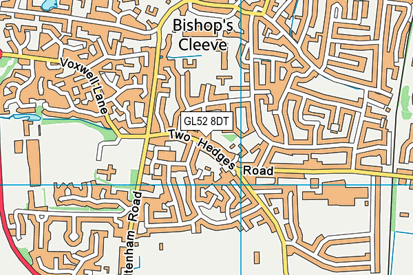 GL52 8DT map - OS VectorMap District (Ordnance Survey) GL52 8DT map - OS VectorMap District (Ordnance Survey)