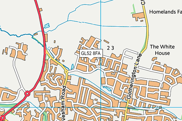 GL52 8FA map - OS VectorMap District (Ordnance Survey) GL52 8FA map - OS VectorMap District (Ordnance Survey)