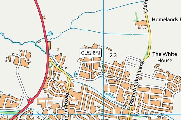GL52 8FJ map - OS VectorMap District (Ordnance Survey) GL52 8FJ map - OS VectorMap District (Ordnance Survey)