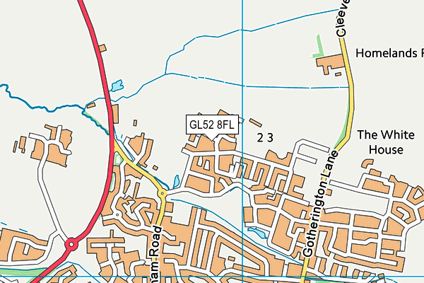 GL52 8FL map - OS VectorMap District (Ordnance Survey) GL52 8FL map - OS VectorMap District (Ordnance Survey)