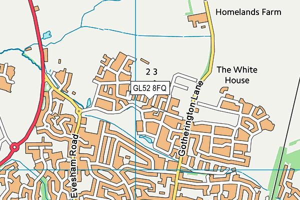 GL52 8FQ map - OS VectorMap District (Ordnance Survey) GL52 8FQ map - OS VectorMap District (Ordnance Survey)