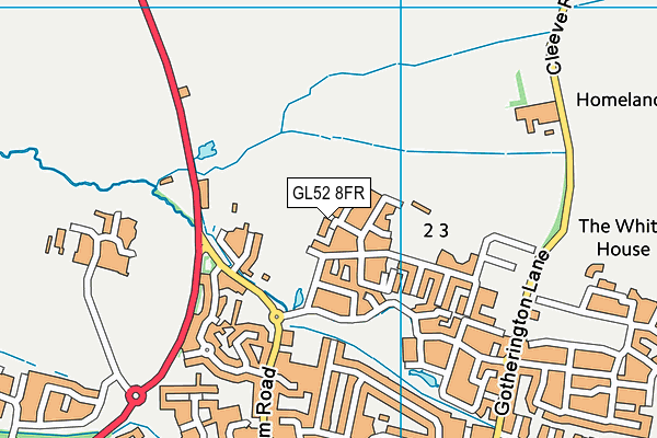GL52 8FR map - OS VectorMap District (Ordnance Survey) GL52 8FR map - OS VectorMap District (Ordnance Survey)