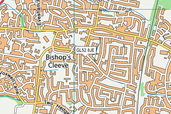 GL52 8JE map - OS VectorMap District (Ordnance Survey) GL52 8JE map - OS VectorMap District (Ordnance Survey)