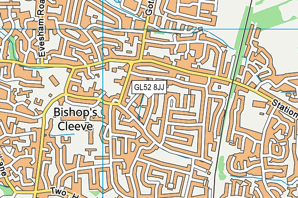 GL52 8JJ map - OS VectorMap District (Ordnance Survey) GL52 8JJ map - OS VectorMap District (Ordnance Survey)