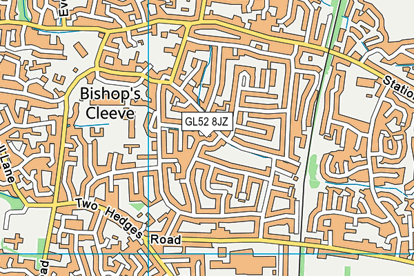GL52 8JZ map - OS VectorMap District (Ordnance Survey) GL52 8JZ map - OS VectorMap District (Ordnance Survey)