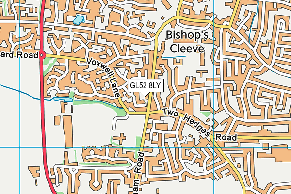 GL52 8LY map - OS VectorMap District (Ordnance Survey) GL52 8LY map - OS VectorMap District (Ordnance Survey)