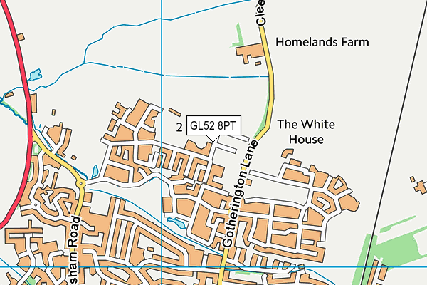 GL52 8PT map - OS VectorMap District (Ordnance Survey) GL52 8PT map - OS VectorMap District (Ordnance Survey)