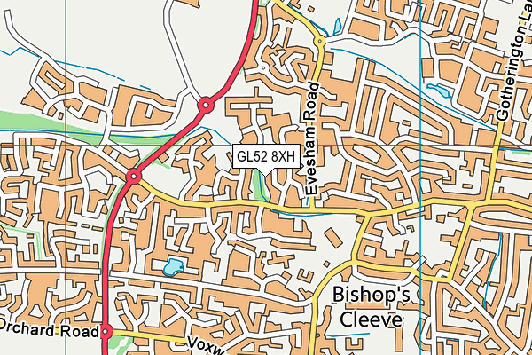 GL52 8XH map - OS VectorMap District (Ordnance Survey) GL52 8XH map - OS VectorMap District (Ordnance Survey)