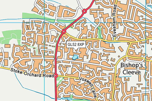 GL52 8XP map - OS VectorMap District (Ordnance Survey) GL52 8XP map - OS VectorMap District (Ordnance Survey)