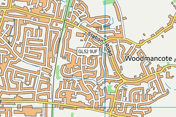 GL52 9UF map - OS VectorMap District (Ordnance Survey) GL52 9UF map - OS VectorMap District (Ordnance Survey)