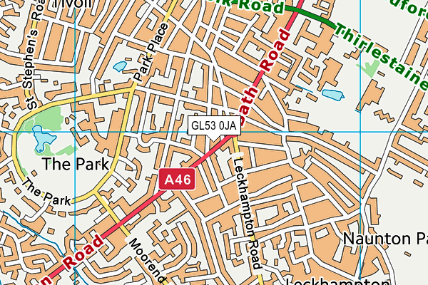 GL53 0JA map - OS VectorMap District (Ordnance Survey)