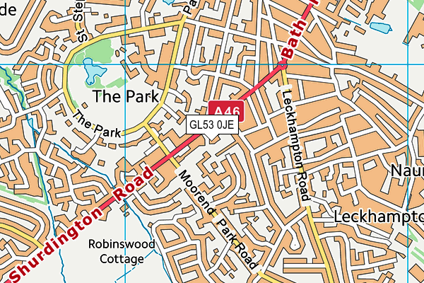 GL53 0JE map - OS VectorMap District (Ordnance Survey) GL53 0JE map - OS VectorMap District (Ordnance Survey)