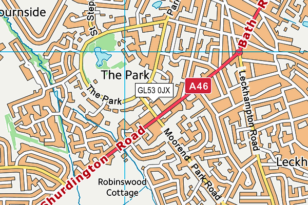 GL53 0JX map - OS VectorMap District (Ordnance Survey) GL53 0JX map - OS VectorMap District (Ordnance Survey)