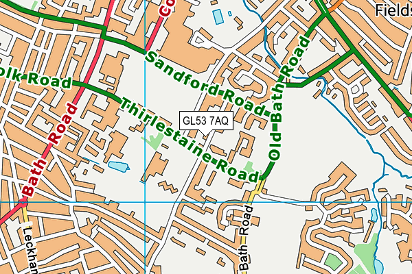 GL53 7AQ map - OS VectorMap District (Ordnance Survey) GL53 7AQ map - OS VectorMap District (Ordnance Survey)