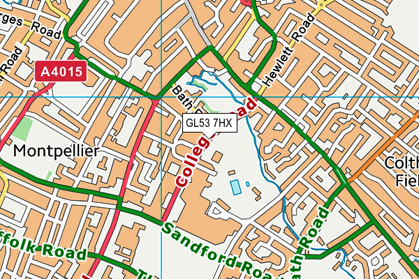 GL53 7HX map - OS VectorMap District (Ordnance Survey)