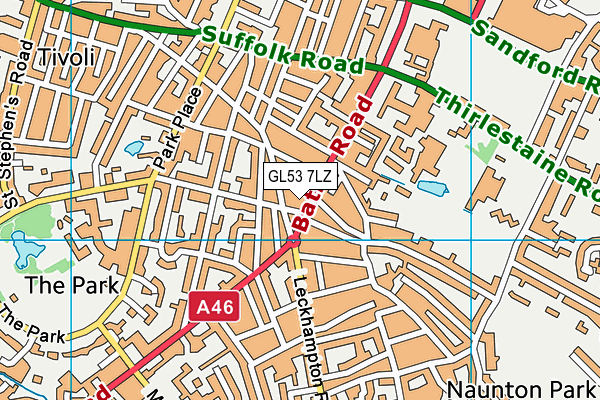 GL53 7LZ map - OS VectorMap District (Ordnance Survey) GL53 7LZ map - OS VectorMap District (Ordnance Survey)