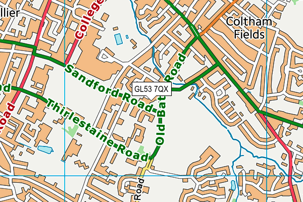 GL53 7QX map - OS VectorMap District (Ordnance Survey) GL53 7QX map - OS VectorMap District (Ordnance Survey)