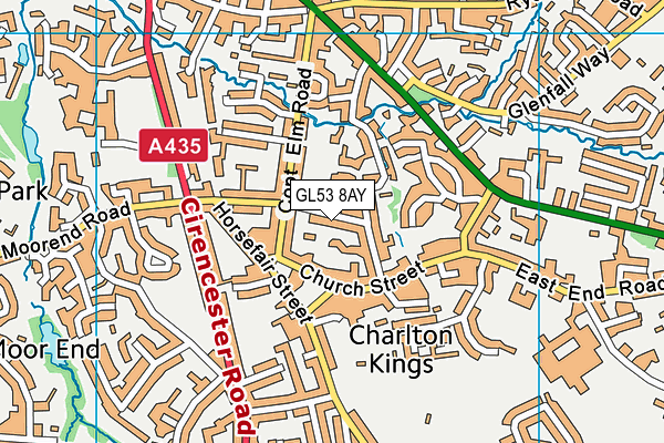 GL53 8AY map - OS VectorMap District (Ordnance Survey) GL53 8AY map - OS VectorMap District (Ordnance Survey)
