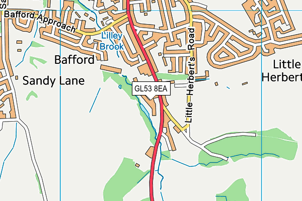 GL53 8EA map - OS VectorMap District (Ordnance Survey)