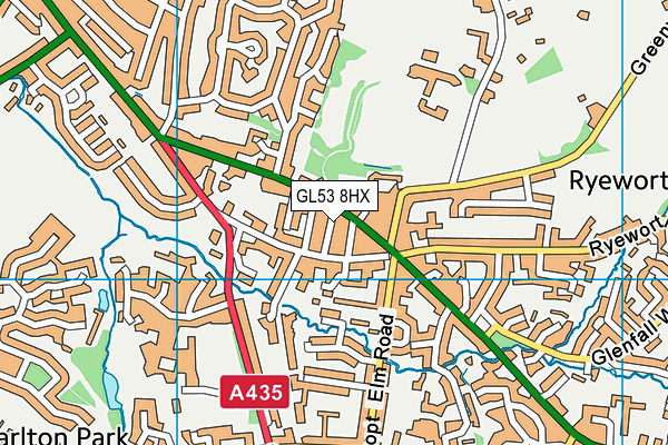 GL53 8HX map - OS VectorMap District (Ordnance Survey) GL53 8HX map - OS VectorMap District (Ordnance Survey)