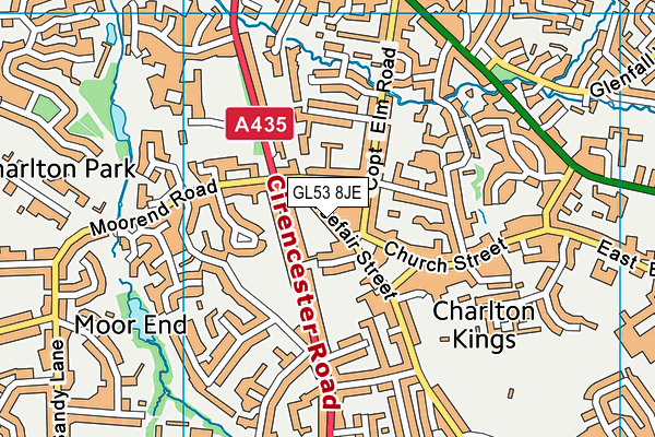 GL53 8JE map - OS VectorMap District (Ordnance Survey) GL53 8JE map - OS VectorMap District (Ordnance Survey)