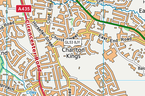 GL53 8JY map - OS VectorMap District (Ordnance Survey) GL53 8JY map - OS VectorMap District (Ordnance Survey)