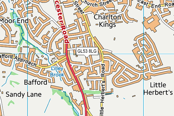 GL53 8LG map - OS VectorMap District (Ordnance Survey) GL53 8LG map - OS VectorMap District (Ordnance Survey)