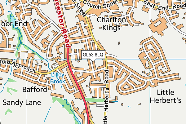 GL53 8LQ map - OS VectorMap District (Ordnance Survey) GL53 8LQ map - OS VectorMap District (Ordnance Survey)