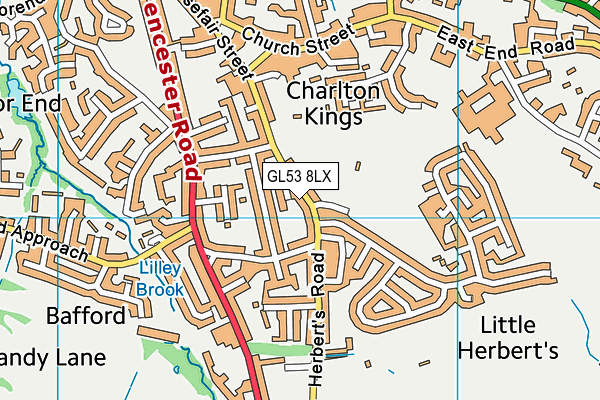 GL53 8LX map - OS VectorMap District (Ordnance Survey) GL53 8LX map - OS VectorMap District (Ordnance Survey)