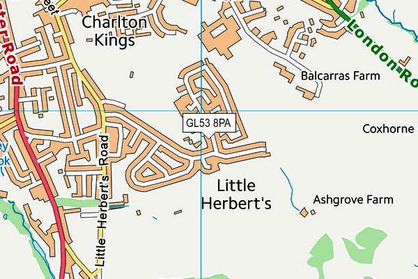 GL53 8PA map - OS VectorMap District (Ordnance Survey) GL53 8PA map - OS VectorMap District (Ordnance Survey)