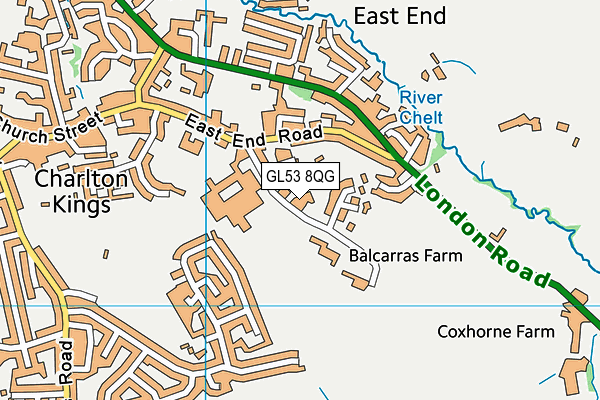 GL53 8QG map - OS VectorMap District (Ordnance Survey) GL53 8QG map - OS VectorMap District (Ordnance Survey)
