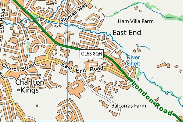 GL53 8QH map - OS VectorMap District (Ordnance Survey) GL53 8QH map - OS VectorMap District (Ordnance Survey)
