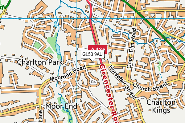 GL53 9AU map - OS VectorMap District (Ordnance Survey) GL53 9AU map - OS VectorMap District (Ordnance Survey)
