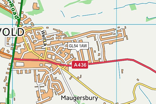 GL54 1AW map - OS VectorMap District (Ordnance Survey) GL54 1AW map - OS VectorMap District (Ordnance Survey)