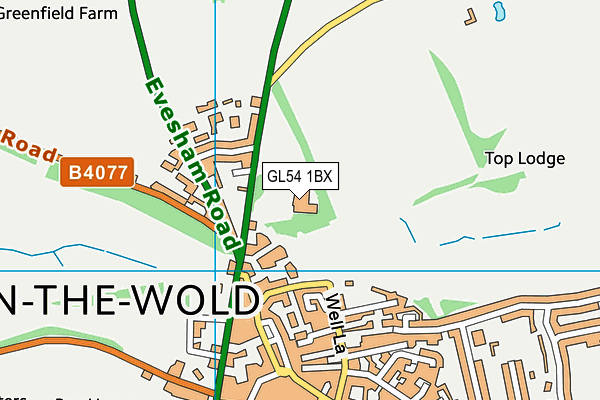 GL54 1BX map - OS VectorMap District (Ordnance Survey) GL54 1BX map - OS VectorMap District (Ordnance Survey)