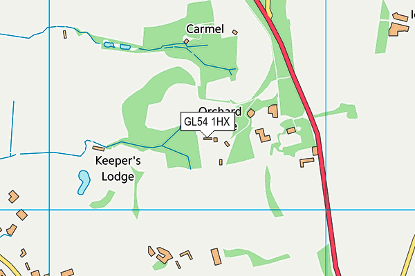 GL54 1HX map - OS VectorMap District (Ordnance Survey) GL54 1HX map - OS VectorMap District (Ordnance Survey)