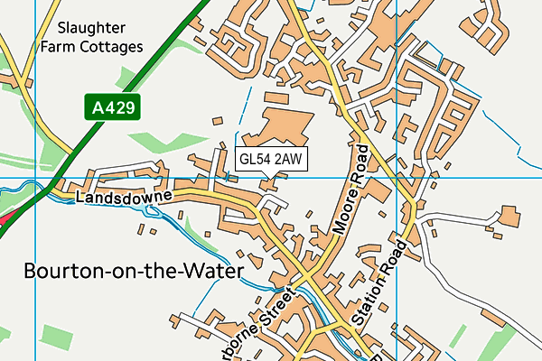GL54 2AW map - OS VectorMap District (Ordnance Survey)