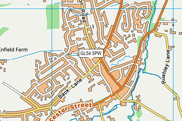 GL54 5PW map - OS VectorMap District (Ordnance Survey) GL54 5PW map - OS VectorMap District (Ordnance Survey)