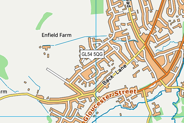 GL54 5QG map - OS VectorMap District (Ordnance Survey) GL54 5QG map - OS VectorMap District (Ordnance Survey)