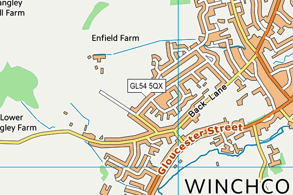 GL54 5QX map - OS VectorMap District (Ordnance Survey) GL54 5QX map - OS VectorMap District (Ordnance Survey)