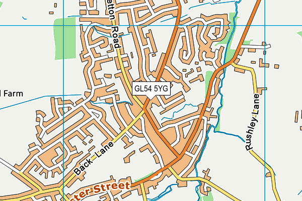 GL54 5YG map - OS VectorMap District (Ordnance Survey) GL54 5YG map - OS VectorMap District (Ordnance Survey)