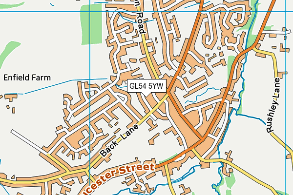 GL54 5YW map - OS VectorMap District (Ordnance Survey) GL54 5YW map - OS VectorMap District (Ordnance Survey)