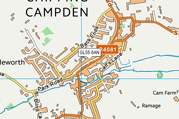 GL55 6AN map - OS VectorMap District (Ordnance Survey)