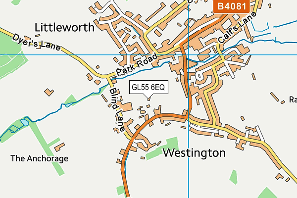 GL55 6EQ map - OS VectorMap District (Ordnance Survey)