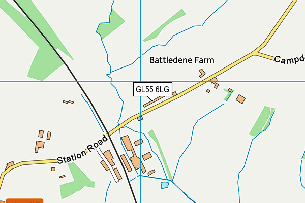 GL55 6LG map - OS VectorMap District (Ordnance Survey) GL55 6LG map - OS VectorMap District (Ordnance Survey)