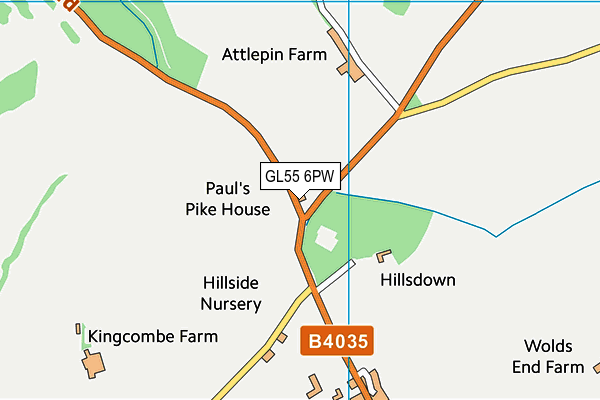 GL55 6PW map - OS VectorMap District (Ordnance Survey) GL55 6PW map - OS VectorMap District (Ordnance Survey)