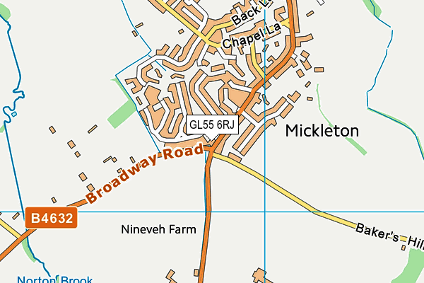 GL55 6RJ map - OS VectorMap District (Ordnance Survey) GL55 6RJ map - OS VectorMap District (Ordnance Survey)
