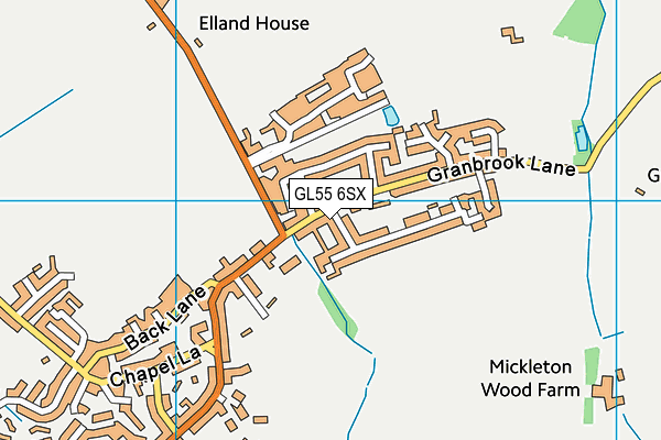 GL55 6SX map - OS VectorMap District (Ordnance Survey) GL55 6SX map - OS VectorMap District (Ordnance Survey)
