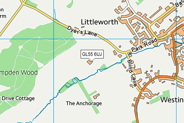 GL55 6UJ map - OS VectorMap District (Ordnance Survey) GL55 6UJ map - OS VectorMap District (Ordnance Survey)